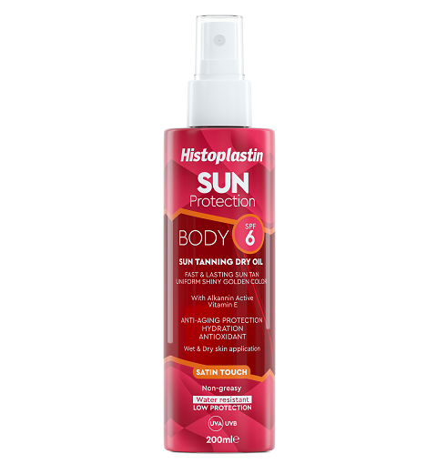Histoplastin Sun Protection Body Sun Tanning Dry Oil SPF6 Ξηρό Λάδι Χαμηλής Αντηλιακής Προστασίας που Επιταχύνει το Μαύρισμα, 200ml