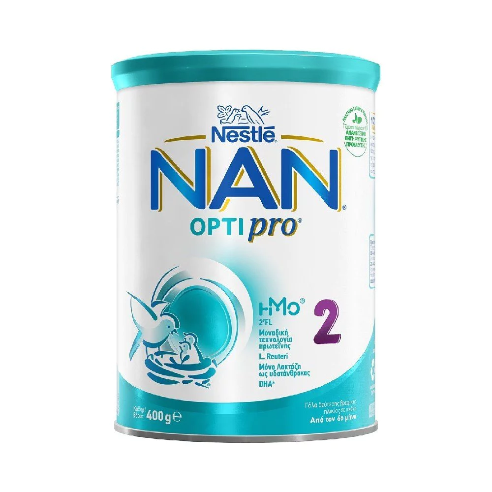 Nestle ΝΑΝ 2 Optipro Γάλα 2ης Βρεφικής Ηλικίας με Μοναδικό Μίγμα Πρωτεϊνών, 400gr
